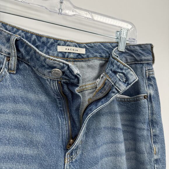 Pacsun Blue Denim Mom Jeans Size 28 Classic Cotton - Picture 6 of 10